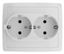 Розетка двойная с заземлением Schuko, винтовой зажим, 16А 250В, белый - 1590456-030 Simon
