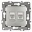 Розетка информационная двойная 12-3108-03 2XRJ45, алюминий (10/100/2500) |Б0014731 | ЭРА