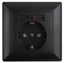 Розетка СП Solo 4-410-05 16А 250В P+E Schuko 2хUSB защ. шторки антрацит Intro Б0043407 ЭРА