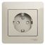 Розетка 1-м СП Glossa 16А IP20 250В с заземл. защ. шторки в сборе молоч. SE GSL000944 APC