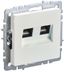 Розетка компьютерная двойная СП RJ45 кат.6 BRITE РК11-2-БрЖ жемчуж. IEK BR-K20-2-K36