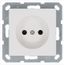 Розетка без заземления с защитными шторками 16A 250V~ 2P, цвет белый глянцевый - G5503W Jasmart