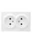 Розетка 2-м ОП LETO без заземл. закрытый корпус ПБТ бел. LEZARD 752-0200-128B