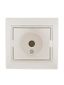 Розетка телевизионная оконечная TV СП Mira 16А IP20 со вставкой жемчуж./бел. перламутр. LEZARD 701-3030-130
