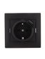 Розетка 1-м СП Mira 16А с заземл. + USB разъем черн. бархат LEZARD 701-4242-181