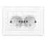 Розетка двухместная UNIVersal серия Афина с/з, с/у, з/ш 16А, 220В, механизм, белая (еврослот) - A0050 Союз