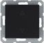 Выключатель одноклавишный для штор 10A 250V~ с накладкой, цвет черный матовый (soft touch) - G3018PB Jasmart