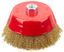 Кордщетка-чашка, гайка М14, стальная латунированная волнистая проволока 150 мм - 39274 РОС