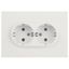 Розетка однофазная двойная скрытого монтажа, в рамку с заземлением без шторок белый матовый 16А 250В IP20 винтовые зажимы 6-205-01М Intro Accent - Б0063487 ЭРА