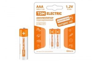 Аккумулятор AAA-1100 mAh Ni-MH BP-2 | SQ1702-0076 TDM ELECTRIC купить в Москве по низкой цене