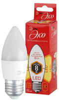 Лампа светодиодная RED LINE ECO LED B35-8W-827-E27 E27 / Е27 8Вт свеча теплый белый свет | Б0030020 ЭРА (Энергия света)