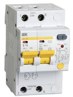 Выключатель автоматический дифференциального тока АД12М 2п 16А B 30мА тип A (3 мод) | MAD12-2-016-B-030 IEK (ИЭК)