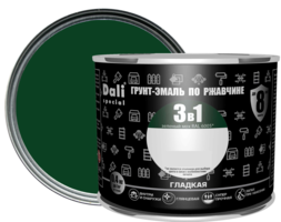 Грунт-эмаль по ржавчине 3 в 1 Dali Special гладкая цвет зелёный мох 0.4 кг RAL 6005 аналоги, замены