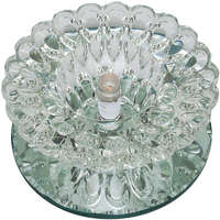 Светильник декоративный встраиваемый DLS-F124 G4 GLASSY/CLEAR "Fiore" без лампы основание стекло цвет зеркальный отделка кристалл прозр. Fametto 10643