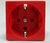 Розетка электрическая 2К+З (красный) | 200009 SPL