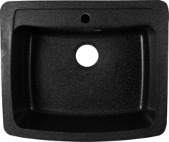 Мойка врезная Эко-М М-03 прямоугольная 60.5x51 см глубина 20 мрамор цвет чёрный металлик