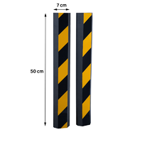Демпфер для стен Standers мягкий, 50x7 см, цвет чёрный/жёлтый, 2 шт.