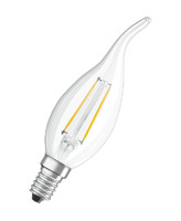 Лампа светодиодная LED 4Вт Е14 FILAMENT CLBA40, тепло-бел, прозр.свеча на ветру OSRAM - 4058075055452