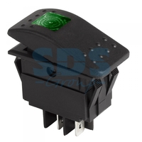 Выключатель клавишный 24V 35А (4с) ON-OFF зеленый с подсветкой | 36-4468 REXANT аналоги, замены