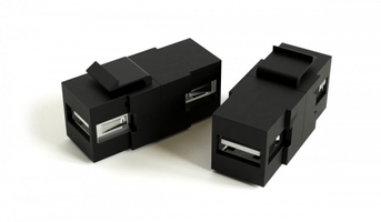 Вставка KJ1-USB-A2-BK формата Keystone Jack с прох. адапт. USB 2.0 (Type A) ROHS черн. Hyperline 251214 цена, купить