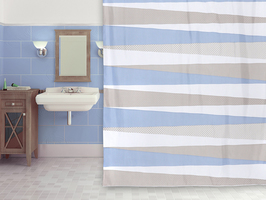 Штора для ванной Wess Elpoa 180x200 см полиэстер цвет бежевый/голубой