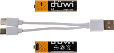 Аккумуляторная батарейка Duwi AA (Li-Ion) Li-Ion 1800 мАч 2 шт. аналоги, замены