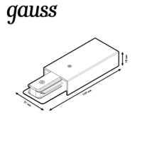 Коннектор для подключения трековых шинопроводов Gauss цвет белый аналоги, замены