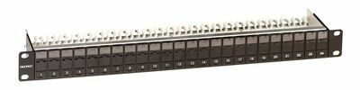 Патч-панель наборная с шторками 19",1U, под 24 модуля Keystone, UTP/STP | RNKPPF241BK DKC (ДКС)