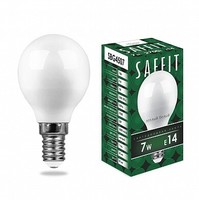 Лампа светодиодная SBG4507 7W 2700K 230V E14 G45 | 55034 SAFFIT FERON LED 7вт Е14 теплый матовый шар купить в Москве по низкой цене