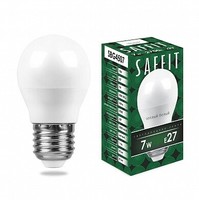 Лампа светодиодная SBG4507 7W 2700K 230V E27 G45 | 55036 SAFFIT FERON LED 7вт Е27 теплый матовый шар купить в Москве по низкой цене
