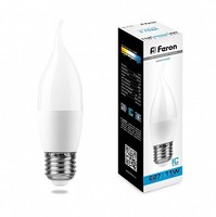 Лампа светодиодная LB-770 (11W) 230V E27 6400K свеча на ветру | 25954 FERON LED 11вт Е27 дневной матовая цена, купить