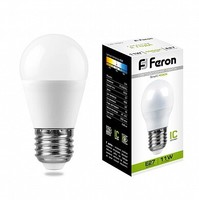 Лампа светодиодная LB-750 (11W) 230V E27 4000K G45 | 25950 FERON LED 11вт Е27 белый матовый шар купить в Москве по низкой цене