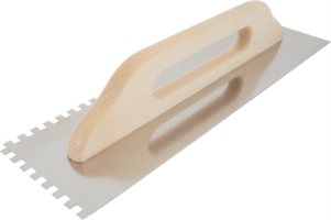 Гладилка зубчатая с деревянной ручкой Hardy нержавеющая сталь 130х480 мм 8x8