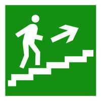 Наклейка Направление к эвакуационному выходу по лестнице вверх (прав) NPU-2714.E15 Белый свет a19332 Знак цена, купить