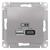 Механизм розетки USB AtlasDesign A+С 5В/2.4А 2х5В/1.2А алюм. SchE ATN000339 Schneider Electric