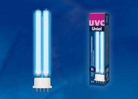 Лампа ультрафиолетовая ESL-PL-9/UVCB/2G7/CL Uniel UL-00004683 люминесцентная бактерицидная спектр UVC 254нм картон цена, купить