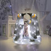 Акриловая светодиодная фигура Семья пингвинов 40х33х36 см, 80 светодиодов, IP65, понижающий трансформатор в комплекте NEON-NIGHT 513-202 цена, купить