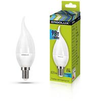 Лампа светодиодная LED-CA35-9W-E14-4K "Свеча на ветру" 9Вт E14 4500К 180-240В Ergolux 14227 аналоги, замены