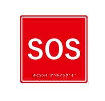 Табличка тактильная с пиктограммой "SOS" (150х150мм) красн. фон MP-010R1 HostCall 275866 цена, купить