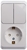 ЭТЮД Блок открытой установки Розетка с зеземлением со шторками + Выключатель двухклавишный белый - BPA16-202B Schneider Electric
