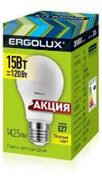 Лампа светодиодная LED-A60-15W-E27-3K ЛОН 15Вт E27 3000К 220-240В ПРОМО Ergolux 14308 цена, купить