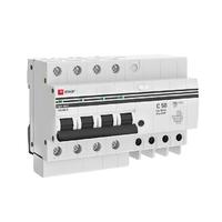 Дифференциальный автомат АД-4 50А/ 30мА (хар. C, AC, электронный, защита 270В) 6кА PROxima | DA4-6-50-30-pro EKF Выключатель тока тип цена, купить