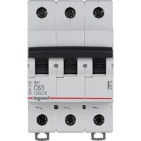 Автоматический выключатель 3-полюсной Legrand RX3 63А 4,5 кА тип С 419714