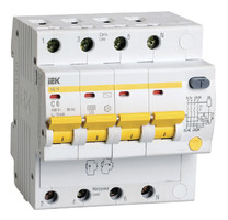 Выключатель автоматический дифференциального тока АД14 4п 6А C 10мА тип AC (5 мод) | MAD10-4-006-C-010 IEK (ИЭК)