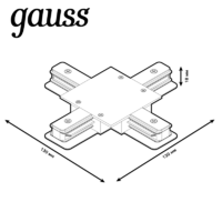 Коннектор для встраиваемого шинопровода Gauss X-образный цвет черный аналоги, замены