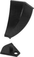 Заглушка для плинтуса 2 см пластик цвет чёрный 6 шт