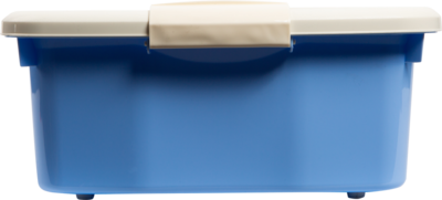 Ящик для игрушек 60x40x17 см 25 л пластик с крышкой цвет голубой ПОЛИМЕРБЫТ