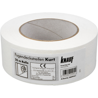 Лента бумажная для швов ГКЛ Курт Кнауф с армирующими волокнами 52 мм 25 м Knauf 650033 купить в Москве по низкой цене