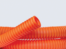 Труба гофрированная ПНД гибкая легкая d25мм без протяжки оранж. (уп.50м) DKC 70925 (ДКС)
