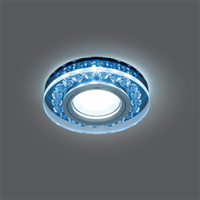 Светильник светодиодный Backlight 4100К GU5.3 кругл. черн./кристалл/хром GAUSS BL047 LED точечный встраиваемый цена, купить